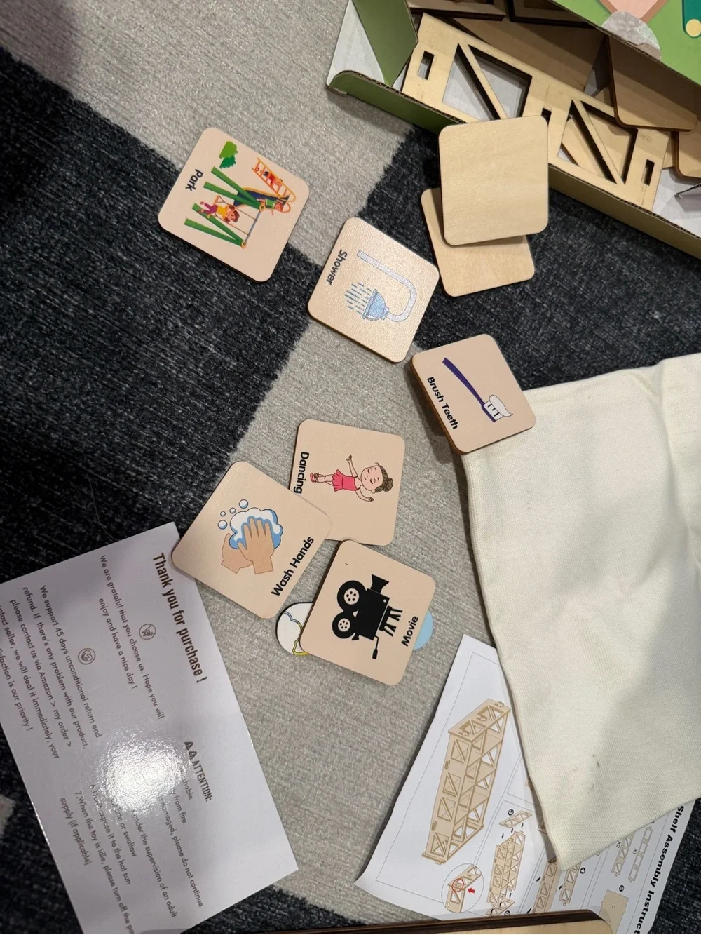 Wooden Visual Timetable Schedule For Kids/Toddlers